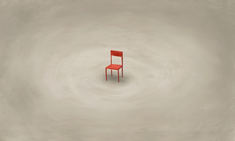 lonely chair, painting illustration, loneliness concept art