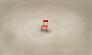 sedia solitaria, illustrazione di pittura, solitudine concept art