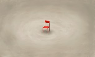 lonely chair, painting illustration, loneliness concept art