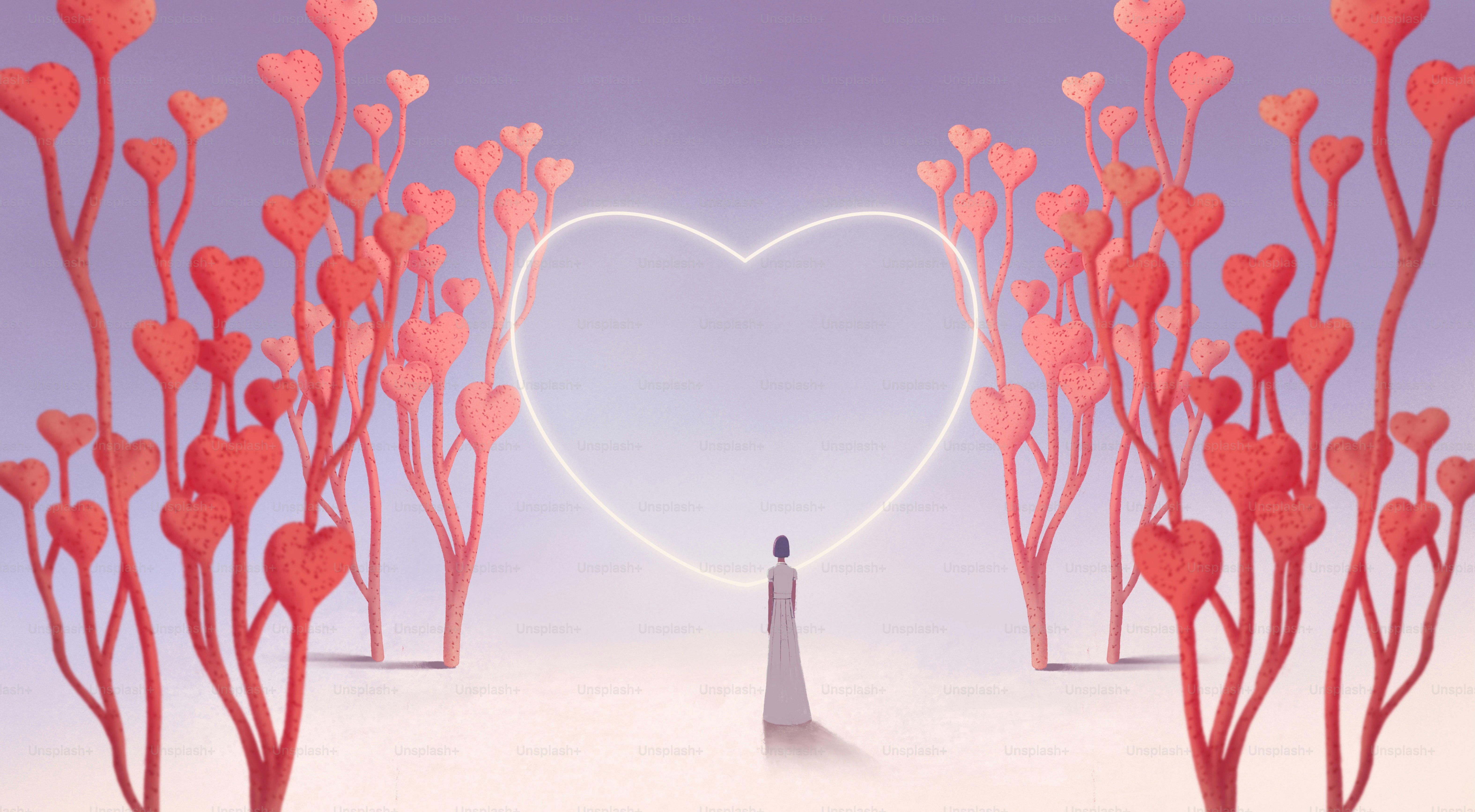 愛のコンセプトアート。ファンタジー絵画、シュールなイラスト。の写真 – Unsplashの要約の画像, image size:3000x1653