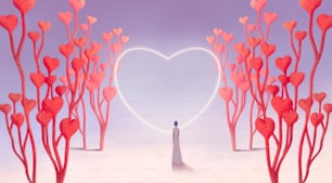Concept art of love. Fantasy painting, Surreal illustration.