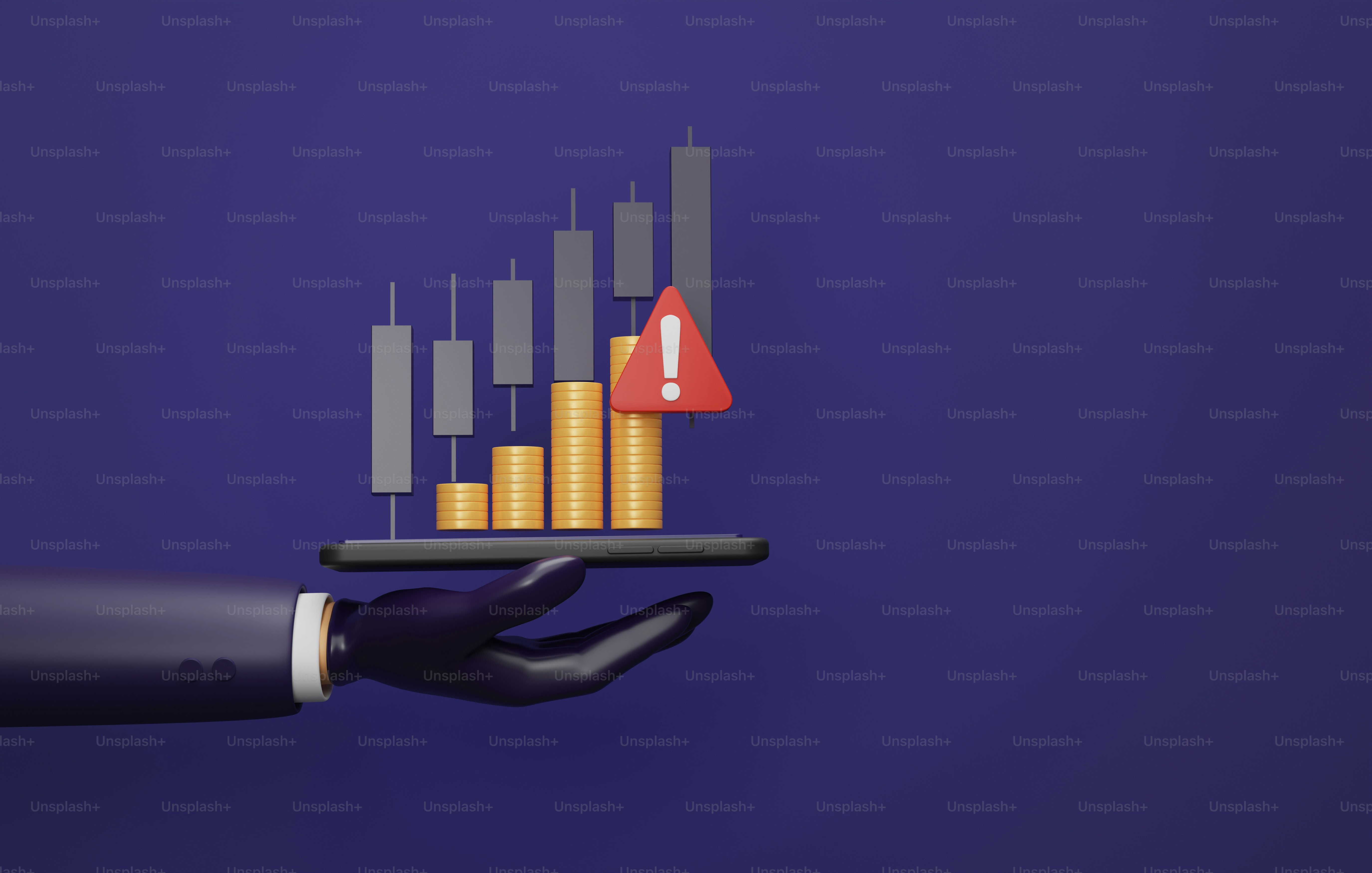 Online Investment Scam Alerts Online social media fraud, scammers, tricking stock investors or cryptocurrency. 3D render illustration