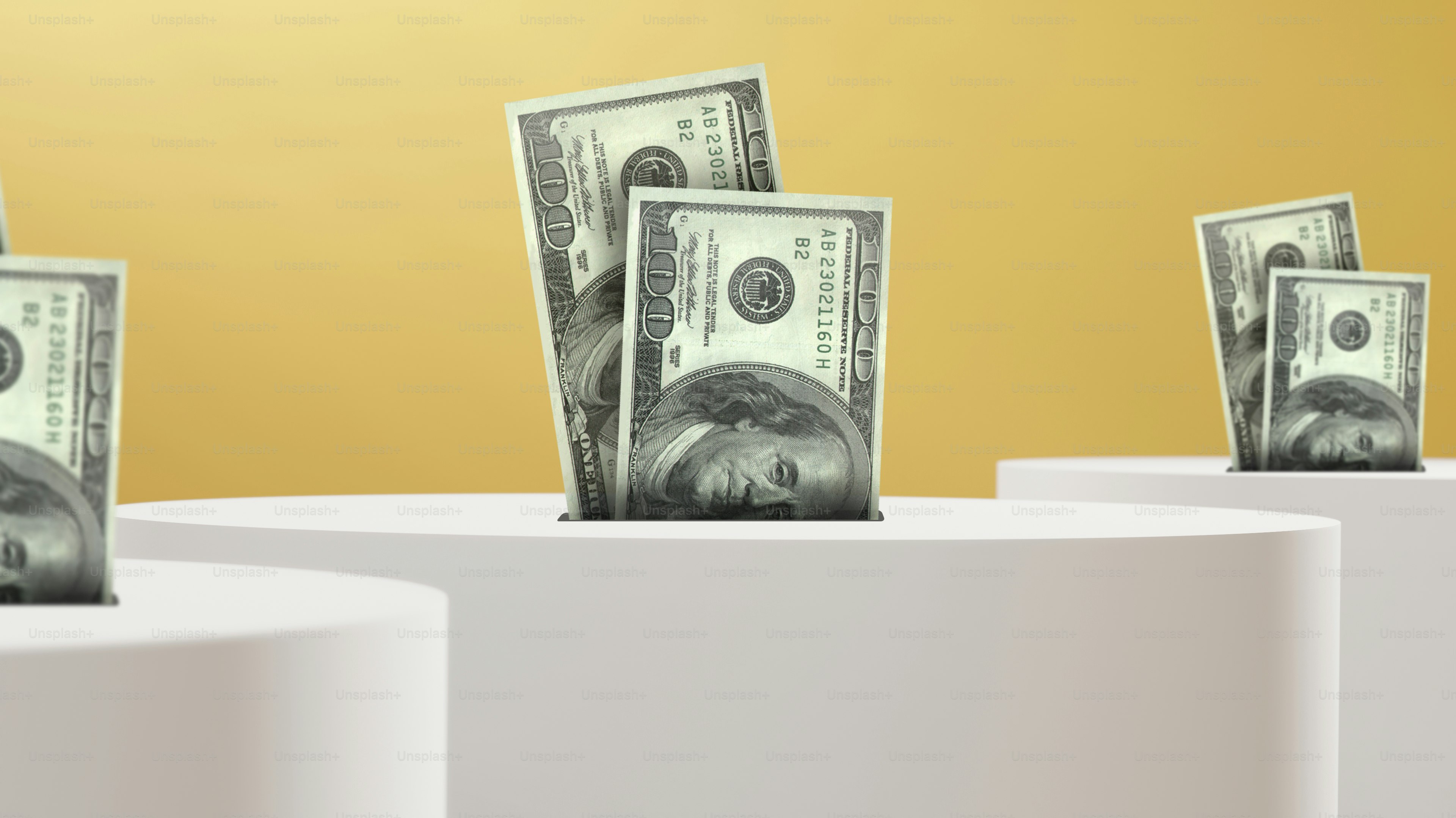 a bunch of money sitting on top of a table