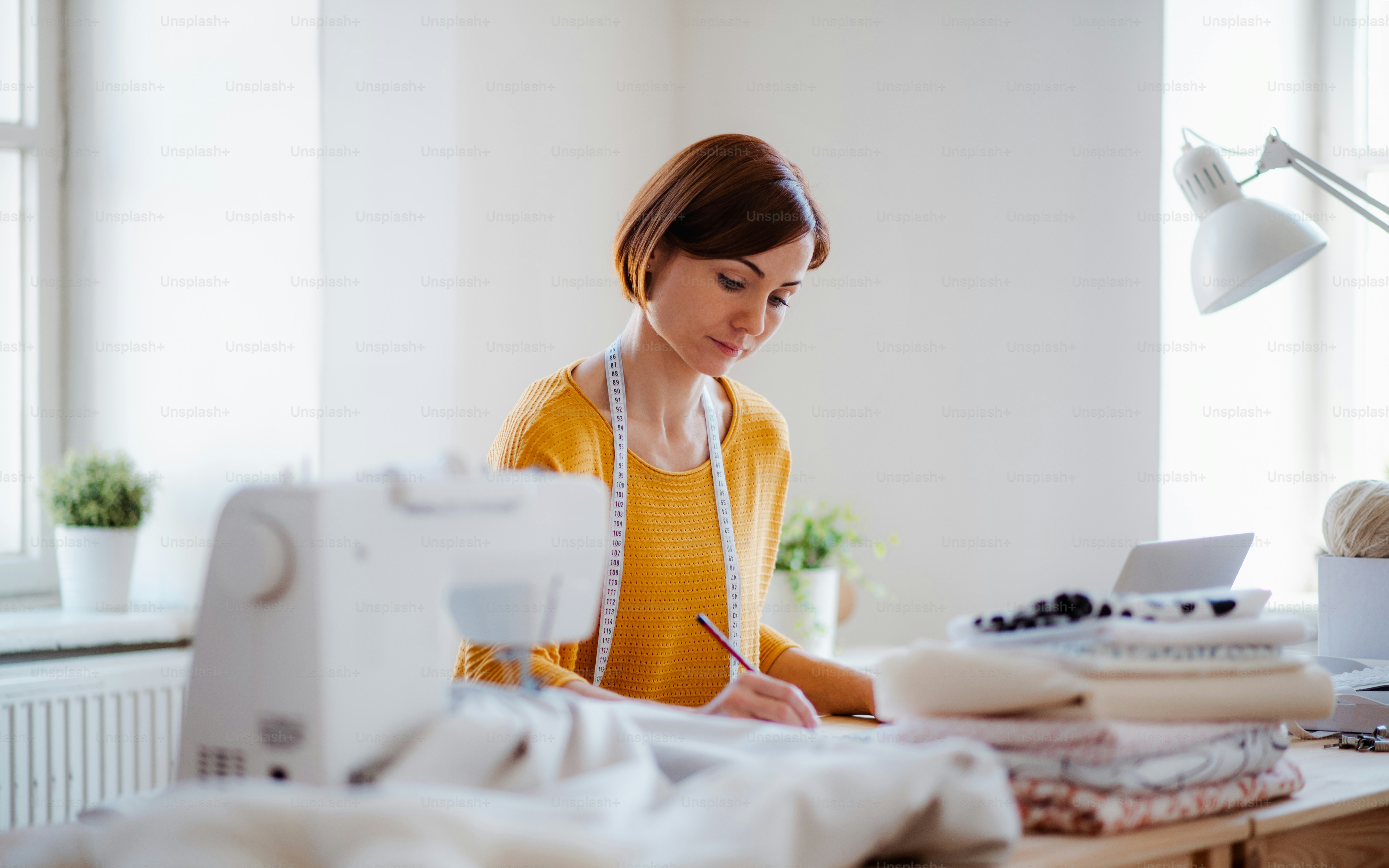 Fashion designer working in a studio