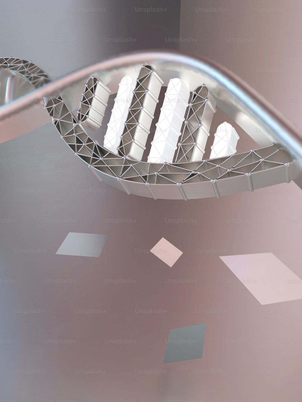 Una imagen 3D de una estructura con un diseño en espiral