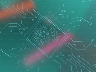um close up de uma placa de circuito de computador