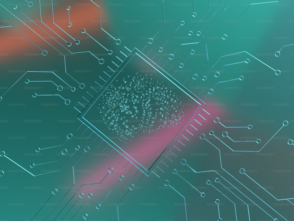 um close up de uma placa de circuito de computador
