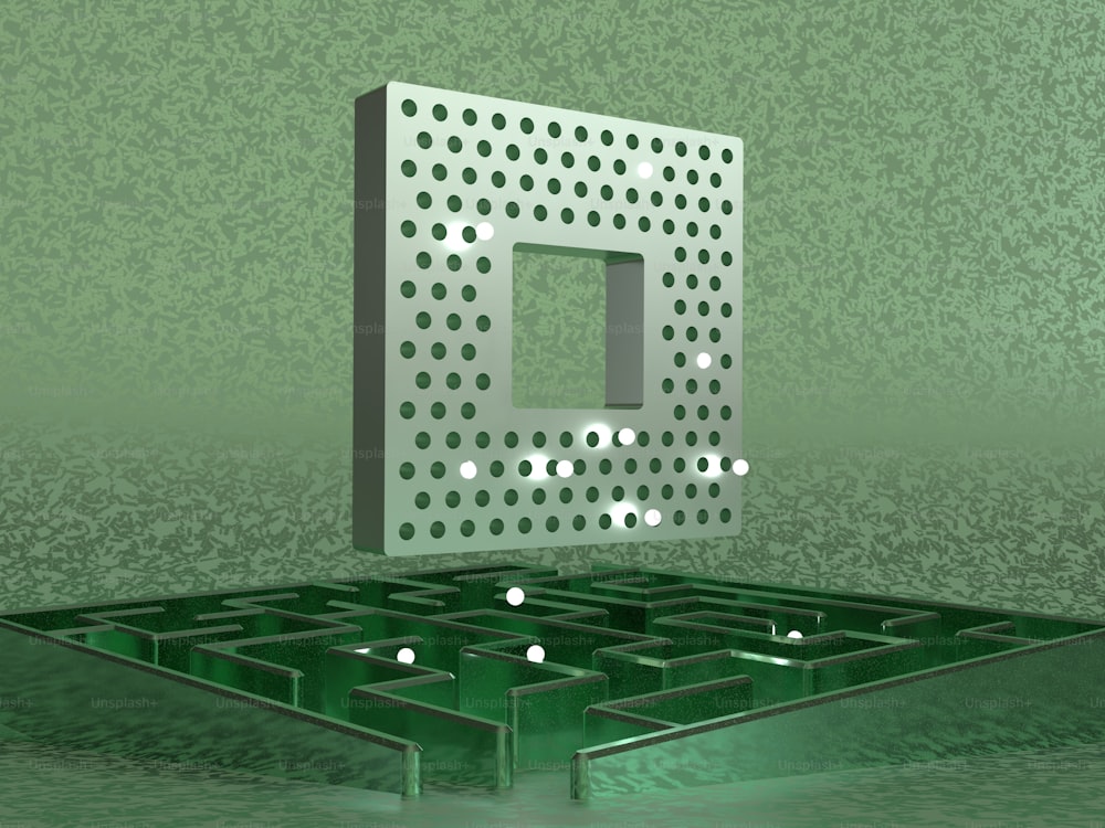 a square hole in the middle of a maze