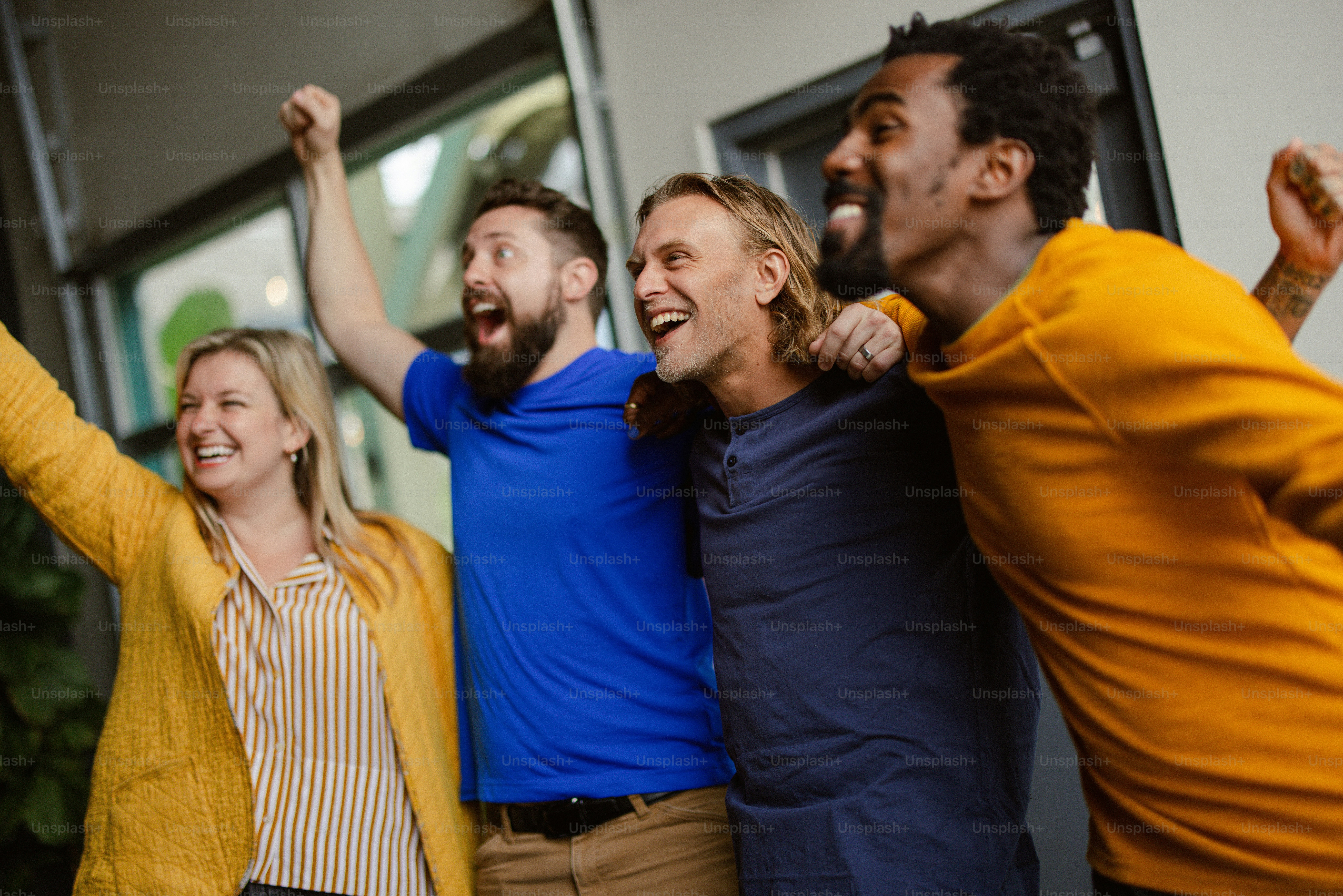 a group of people standing next to each other
