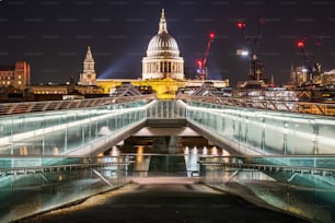 a view of the city of london at night