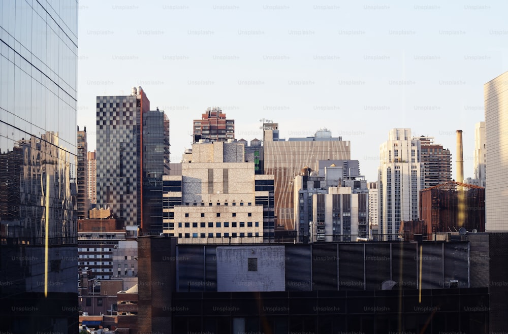 a view of a city from a high rise building