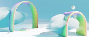 Ein computergeneriertes Bild eines Regenbogenbogens