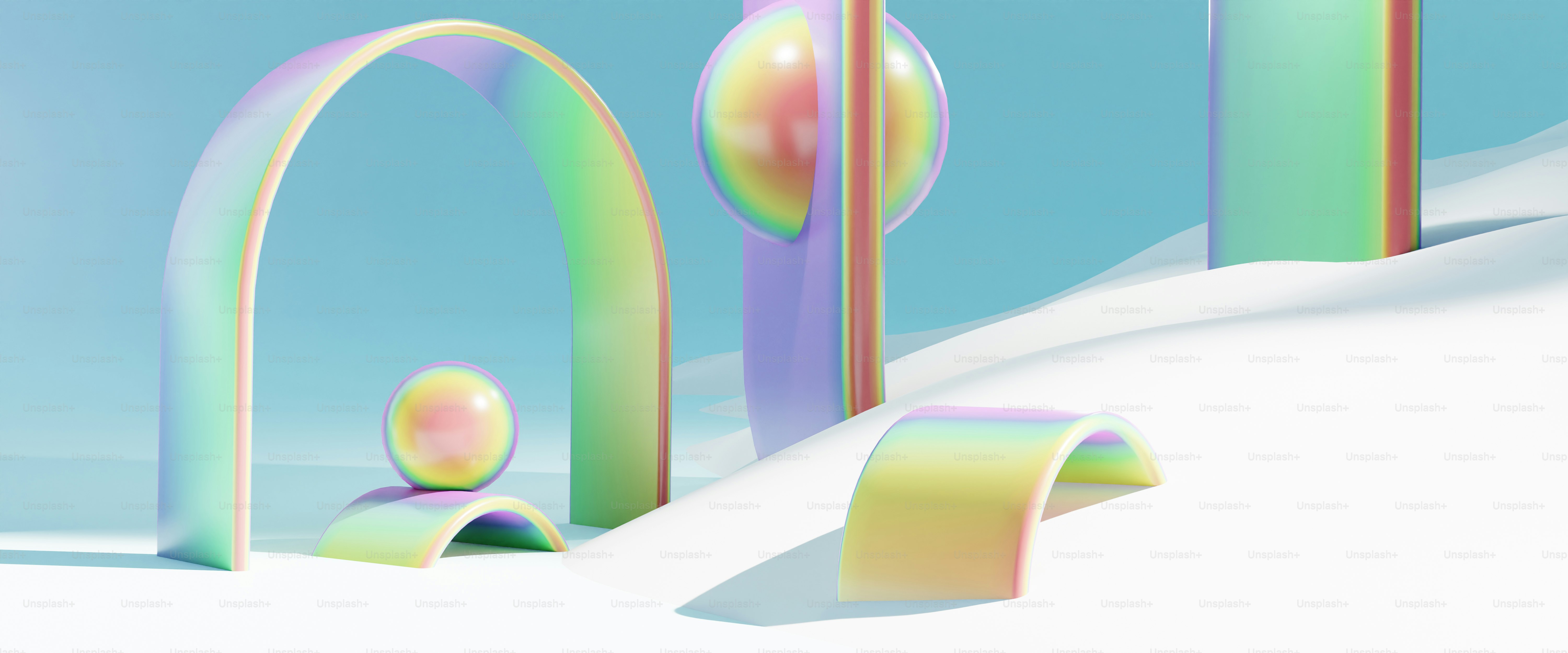 un'immagine generata al computer di una collina coperta di neve