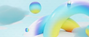 Ein abstraktes Bild eines regenbogenfarbenen Objekts