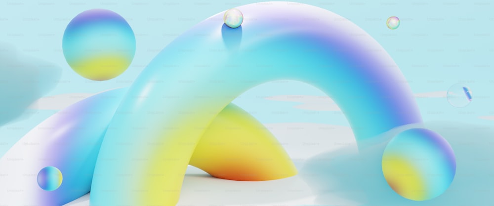a 3d image of a rainbow colored object