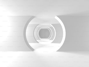 Abstract Modern White Architecture Background. 3d Render Illustration