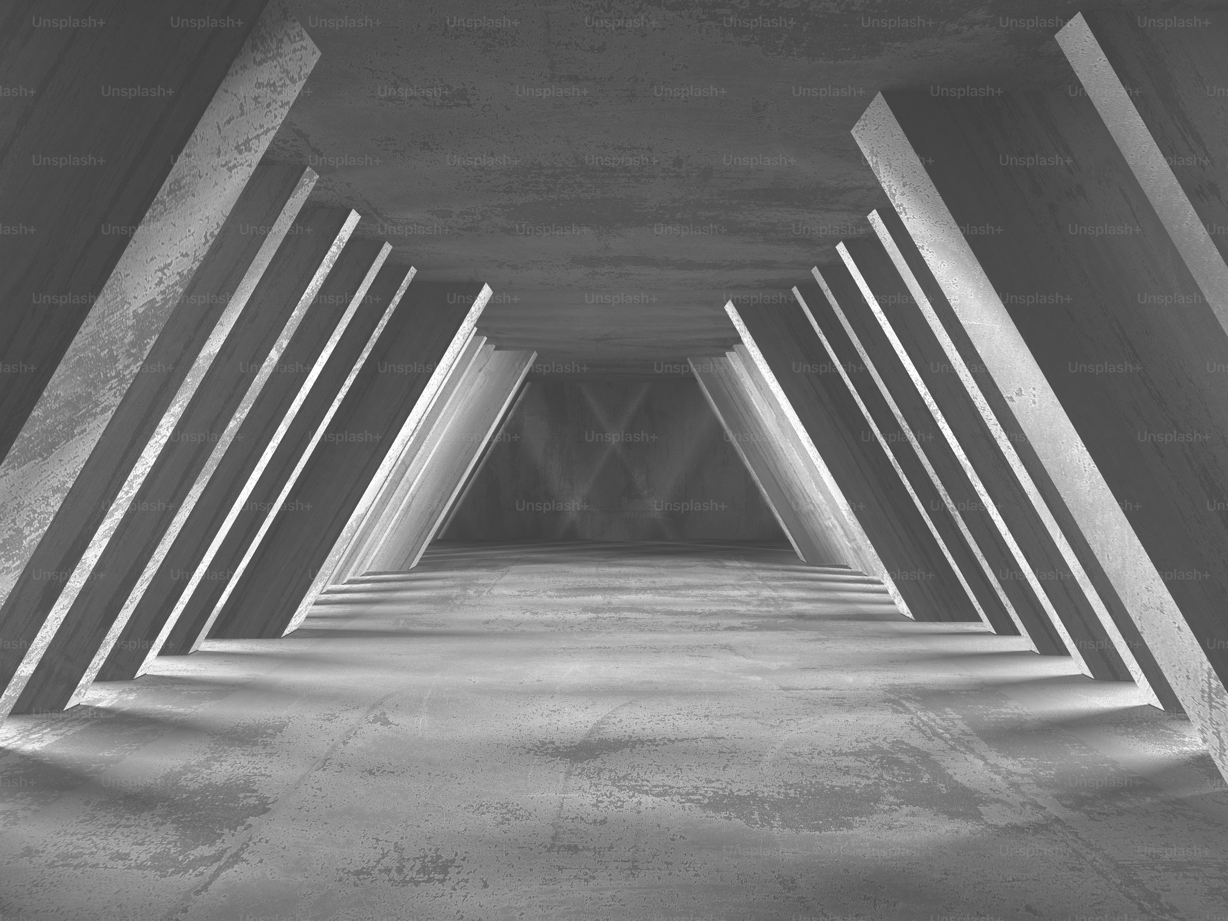Abstract geometric concrete architecture background. 3d render illustration