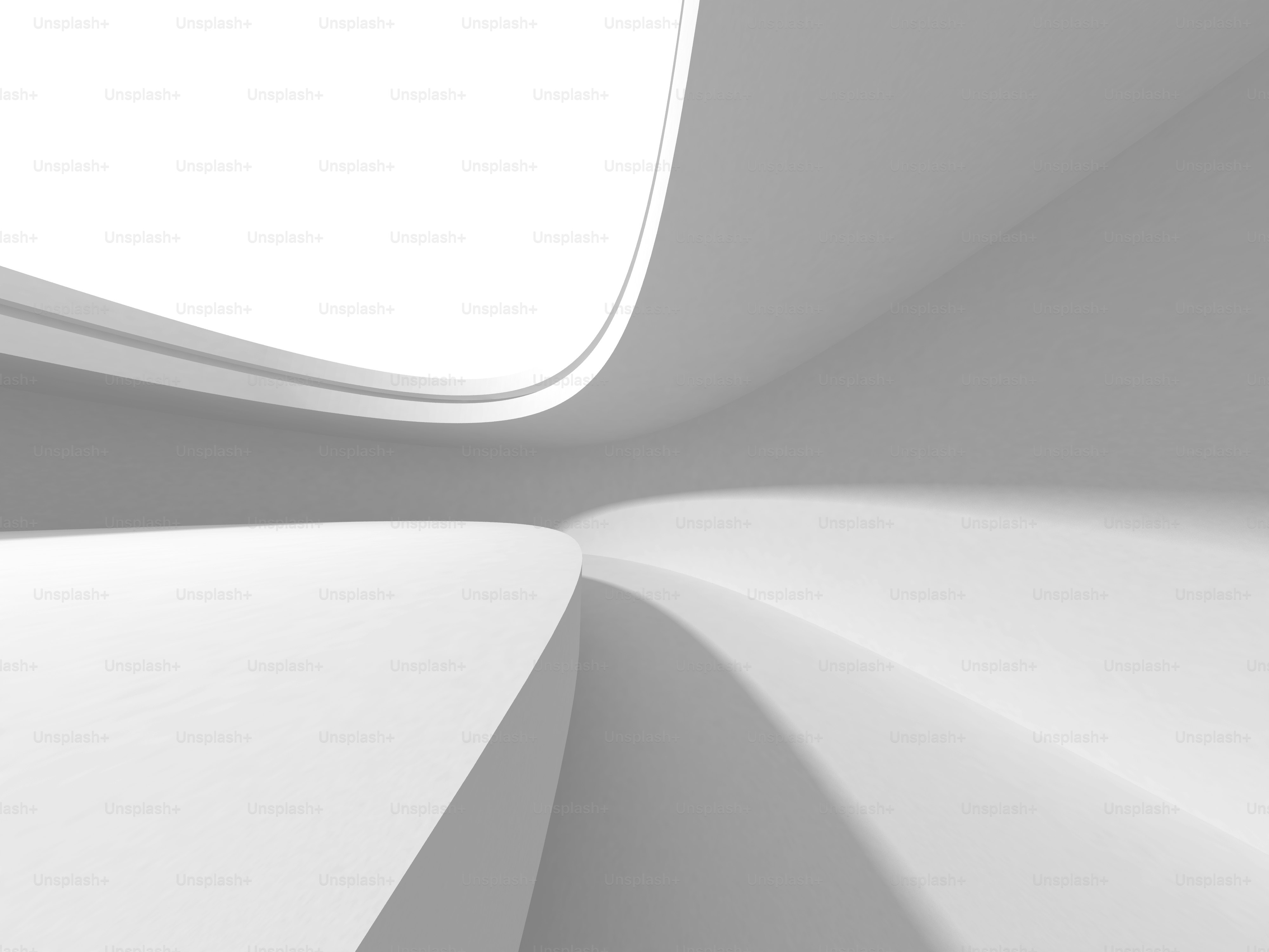 Arrière-plan de conception d’architecture blanche futuriste. Concept de construction. Illustration de rendu 3D