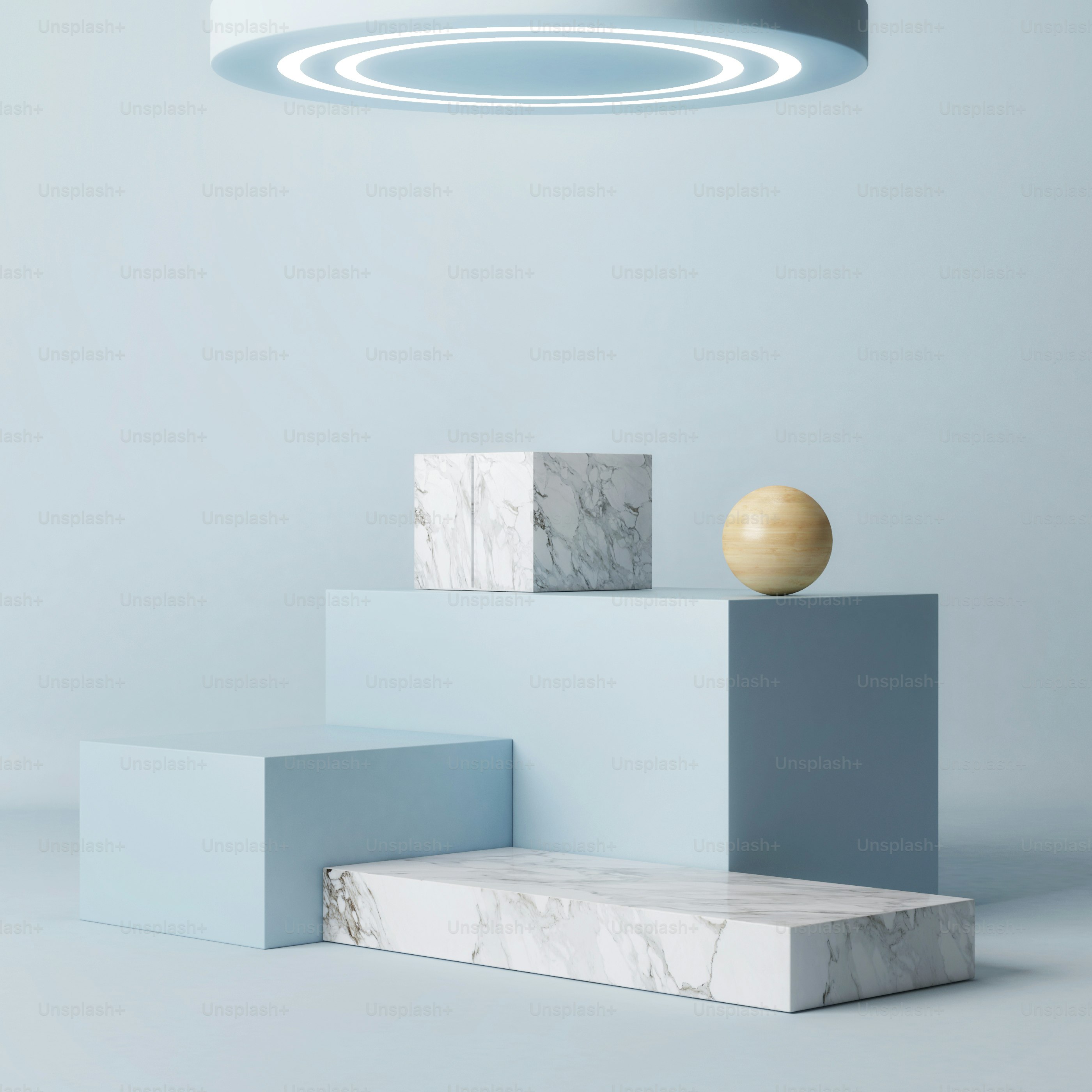 Winner Podium abstract  concept, blue background, 3d illustration