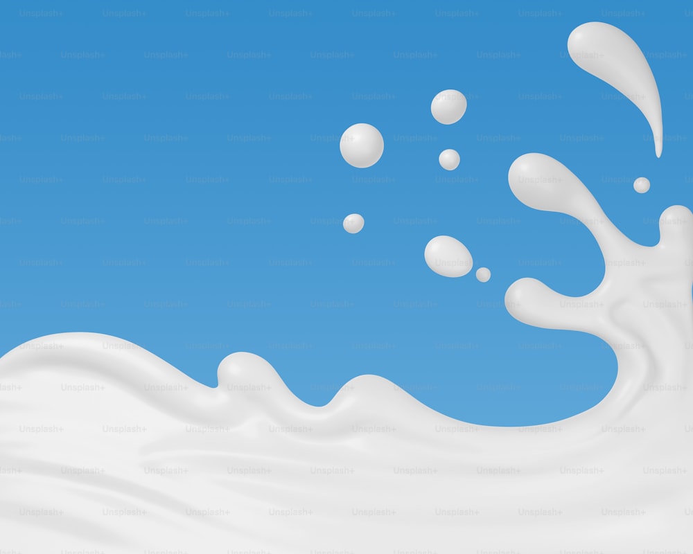 Fundo de respingo de ondulação de leite, renderização 3d.
