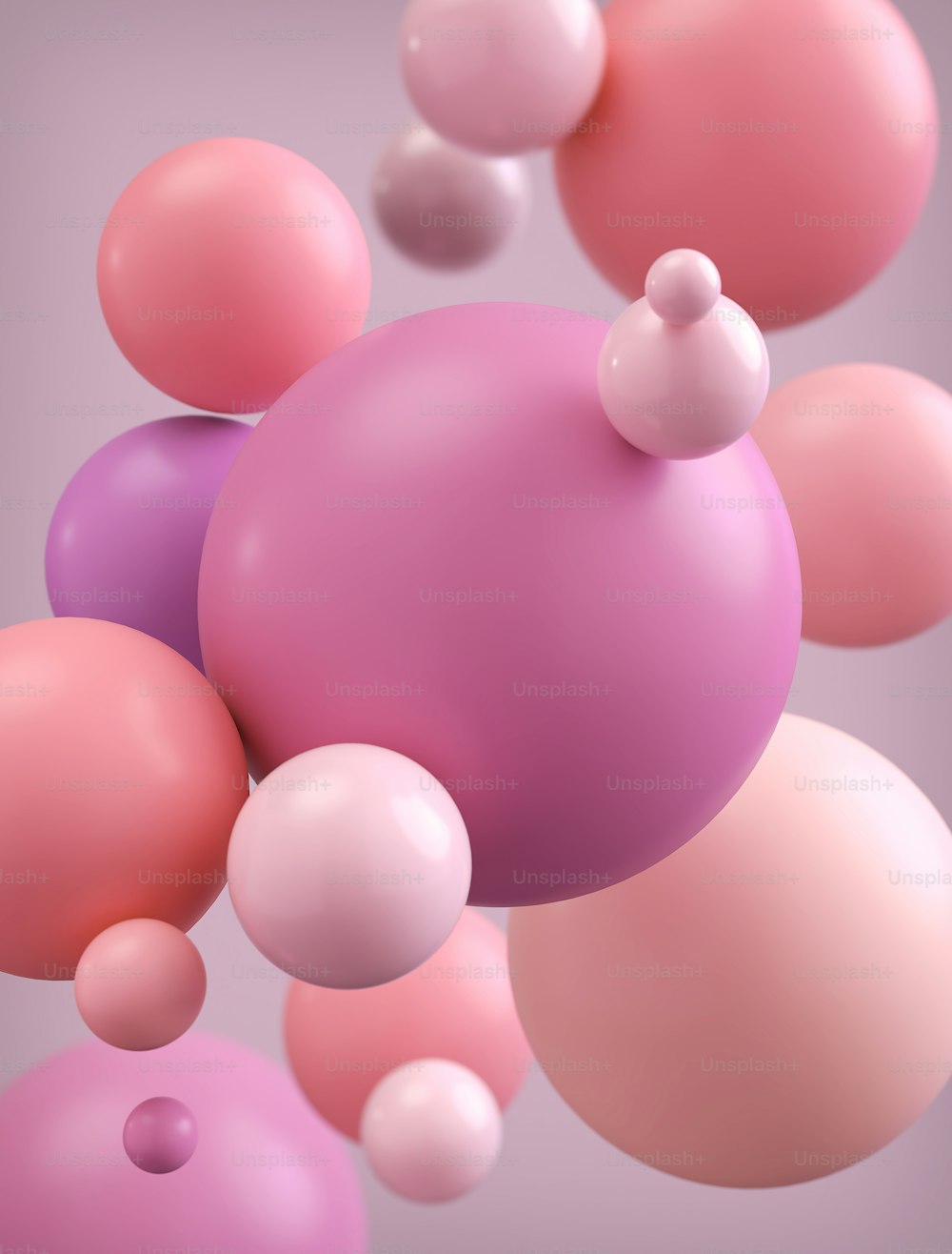 Abstract background of modern ball or spheres in pastel color, 3d rendering.
