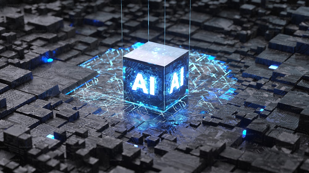IA, concepto de inteligencia artificial, renderizado 3d, imagen conceptual.