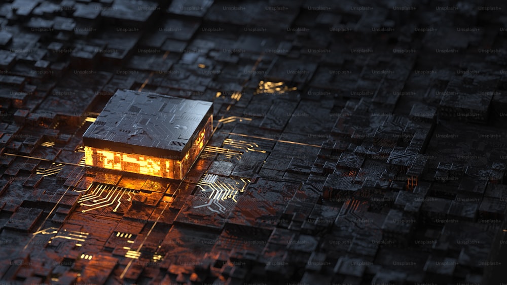 Central Computer Processors CPU concept. 3d rendering,conceptual image.