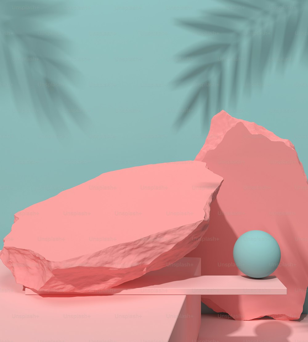 abstract background for product presentation, podium display, minimal pastel rock scene, 3d rendering.