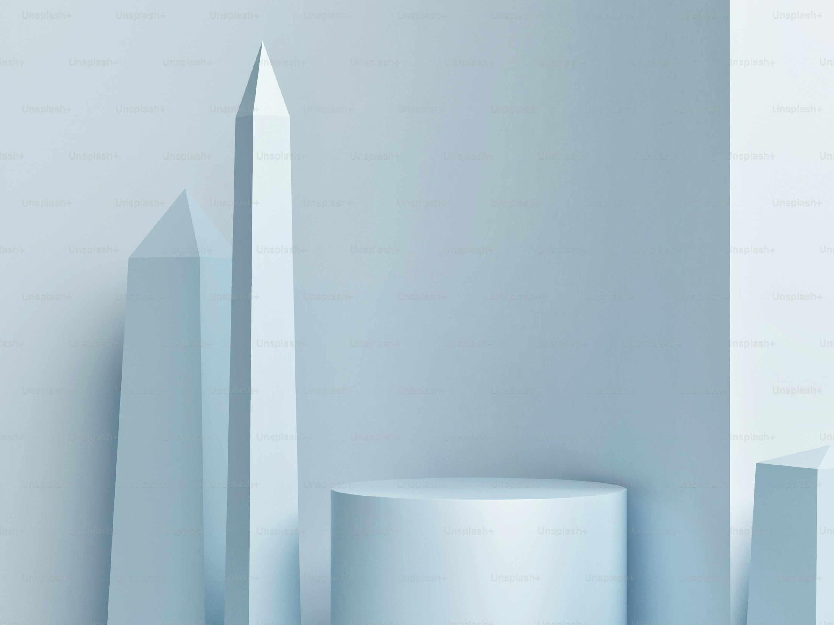 mock up winner podium for product presentation, blue background, 3d render, 3d illustration