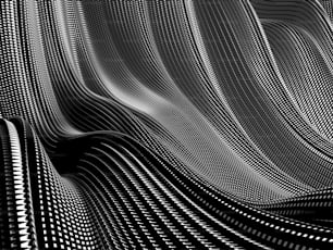 Metallic abstract wavy liquid background. 3d render illustration