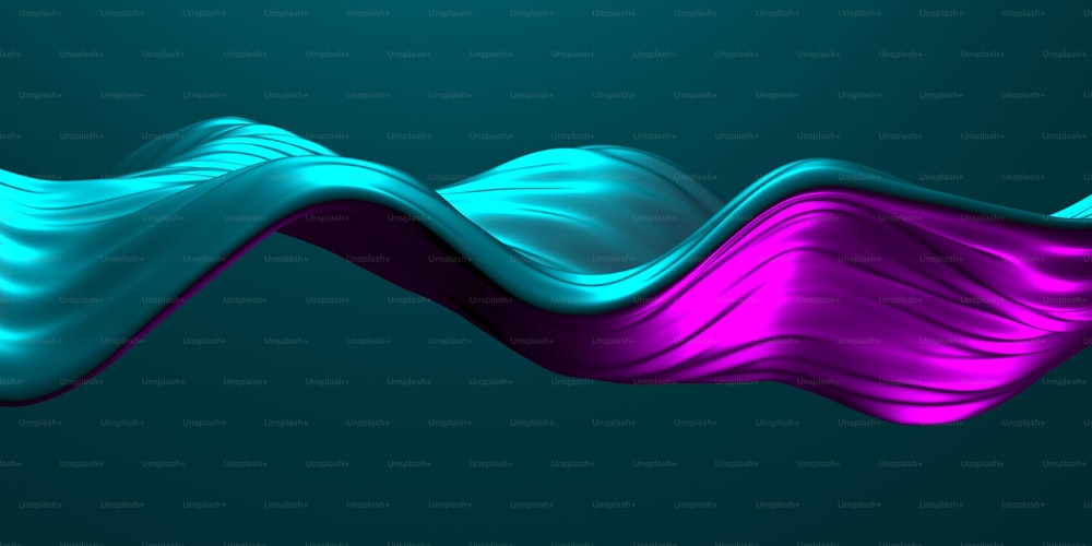 Colorful Liquid metallic wavy background. 3d render illustration