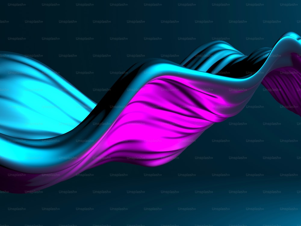 Colorful Liquid metallic wavy background. 3d render illustration