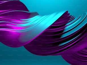 カラフルな液体金属の波状背景。3Dレンダリングイラスト