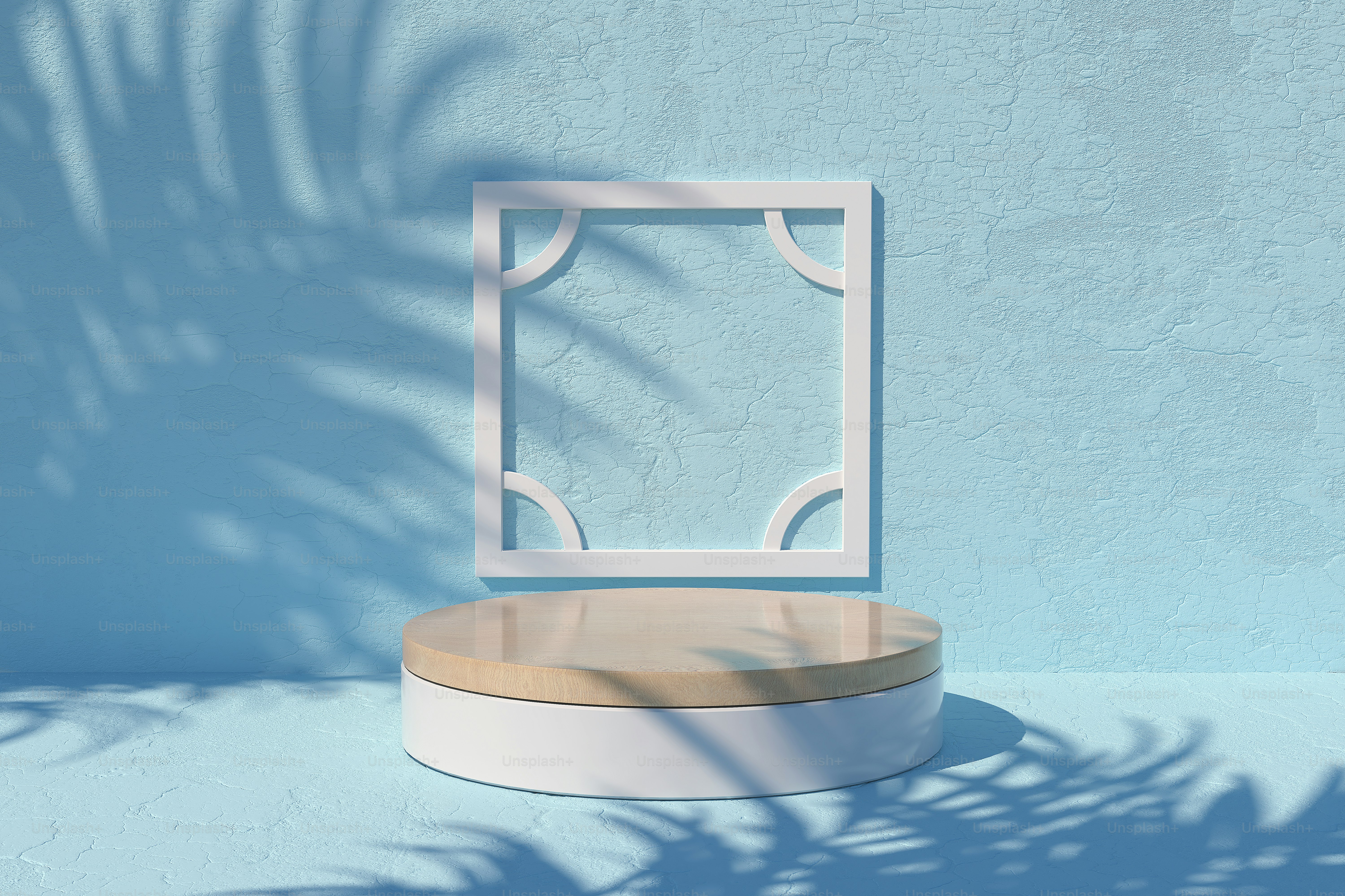 Scène minimale abstraite avec affichage du podium Cylindre en couleur pastel, rendu 3D.