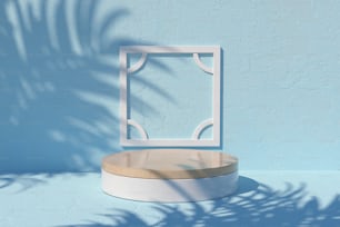 Abstract minimal scene with Cylinder podium display in pastel color, 3d rendering.