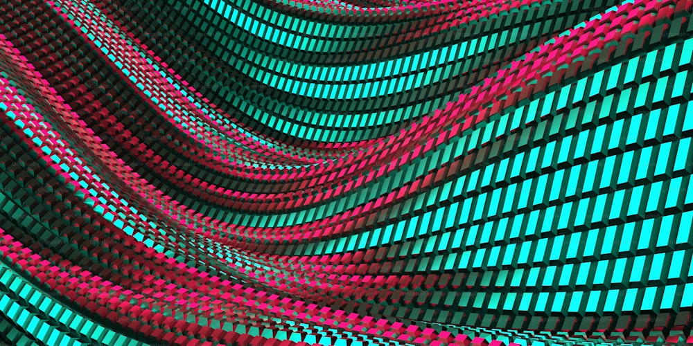 Colorful Liquid metallic wavy background. 3d render illustration