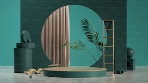 abstract background,round platform,show a product,empty scene, 3d rendering,conceptual image.