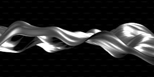 Metallic abstract wavy liquid background. 3d render illustration