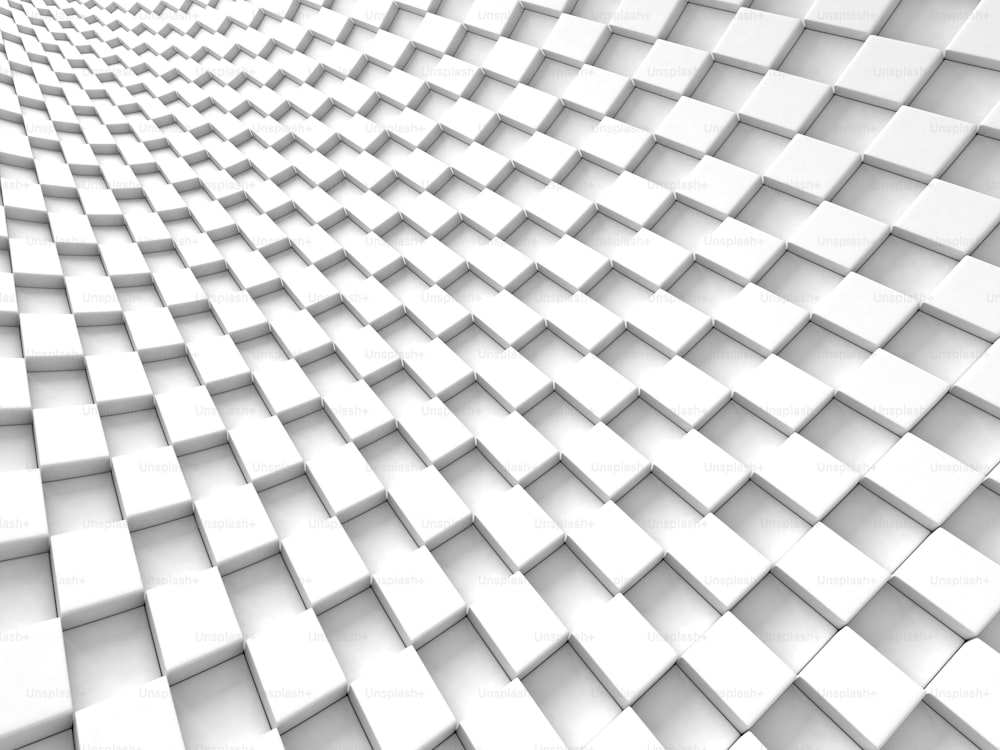 抽象的な未来的な白い立方体のデザイン背景。3Dレンダリングイラスト