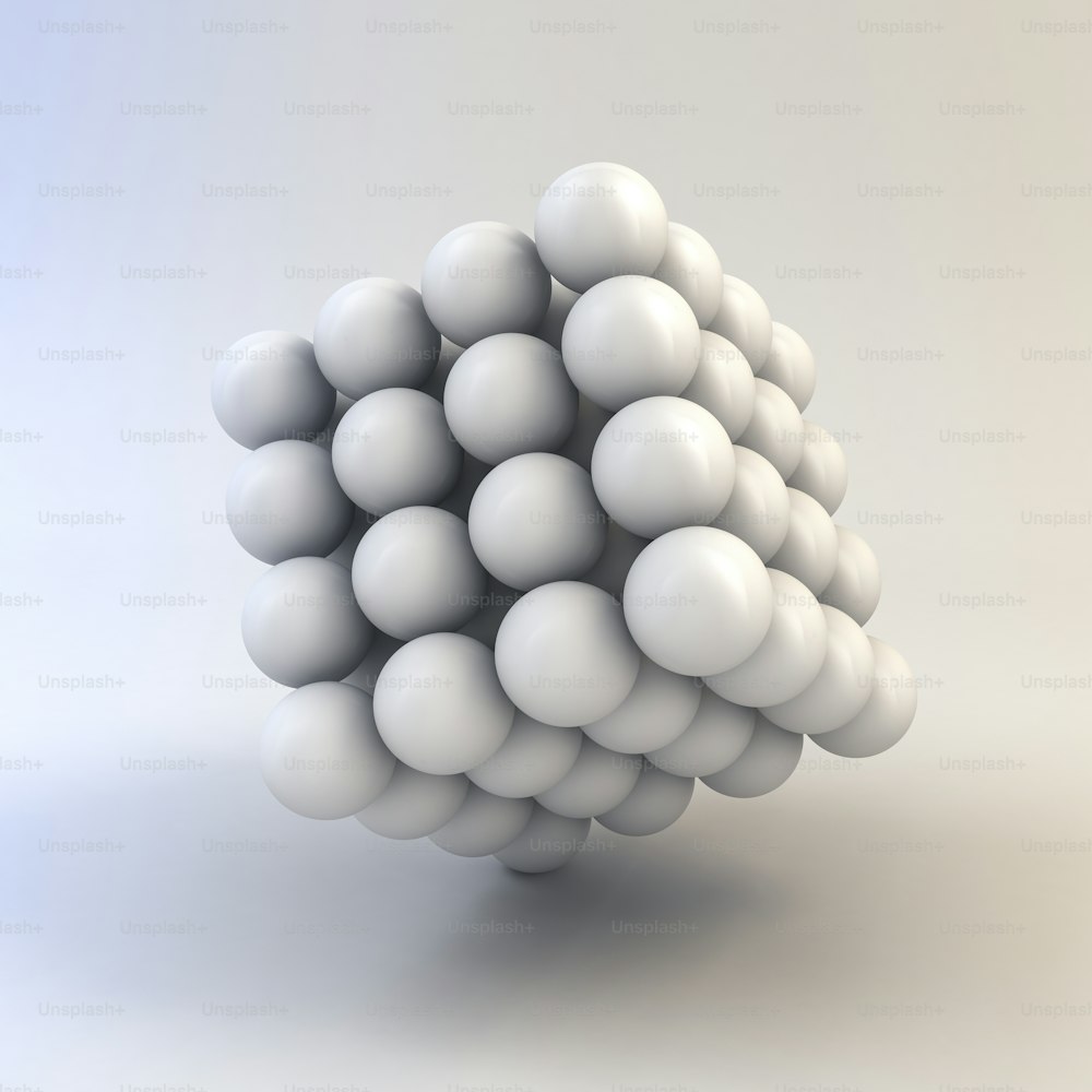3D白い光沢のある球体