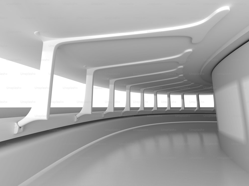 Fondo de diseño de columnas de arquitectura moderna. Ilustración de renderizado 3D
