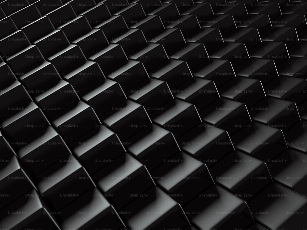 Abstrakter metallischer schwarzer Blockhintergrund. 3D-Render-Illustration