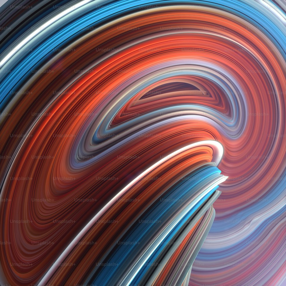 Colored abstract twisted shape. Computer generated geometric illustration. 3D rendering