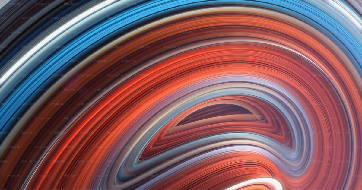 Colored abstract twisted shape. Computer generated geometric ...