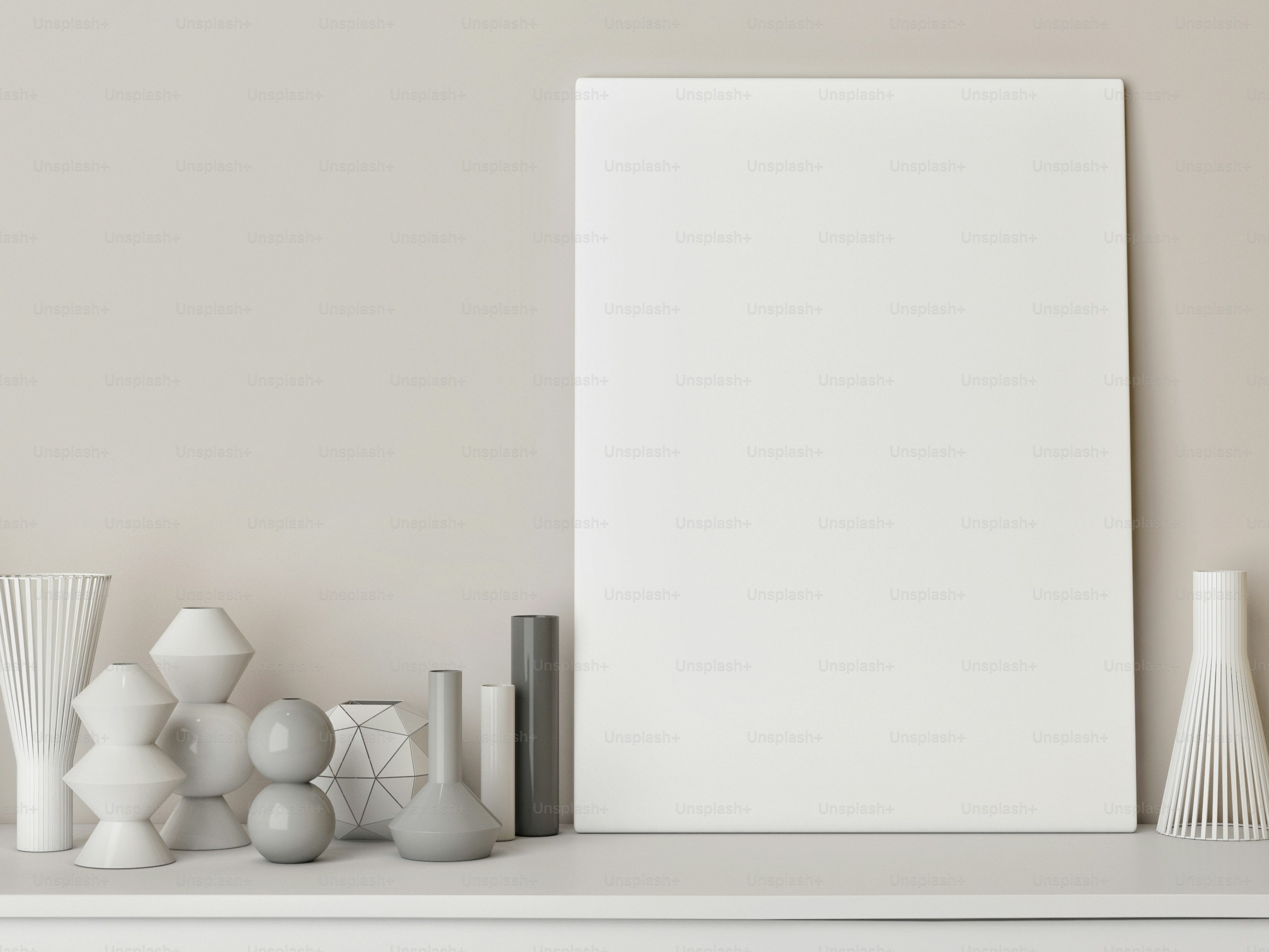 Maquette d’affiche avec poterie, conception conceptuelle, illustration 3D