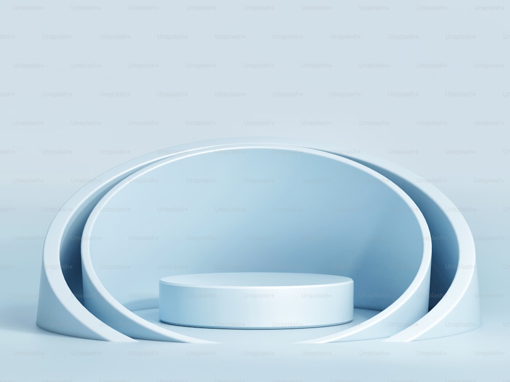 Pódio azul geométrico para apresentação de produtos, renderização 3d, ilustração 3d