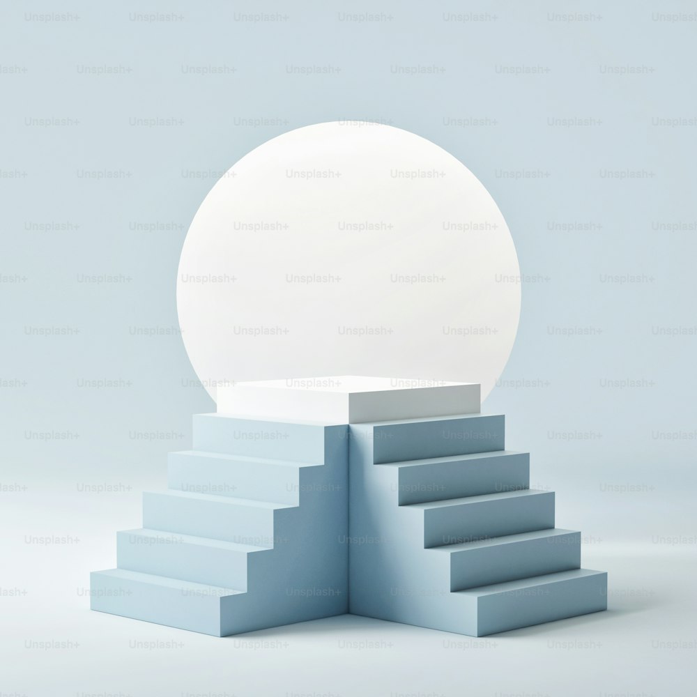 Abstract 3D geometric podium for product presentation, 3d render, 3d illustration