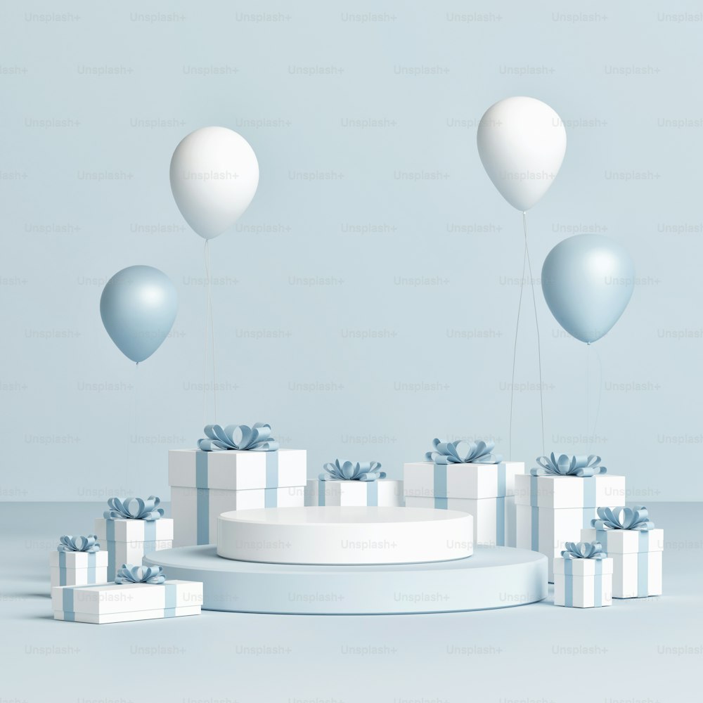 Abstract celebration platform for product presentation, 3d render, 3d illustration