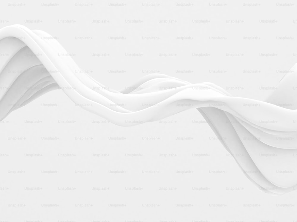 White abstract liquid wavy background. 3d render illustration