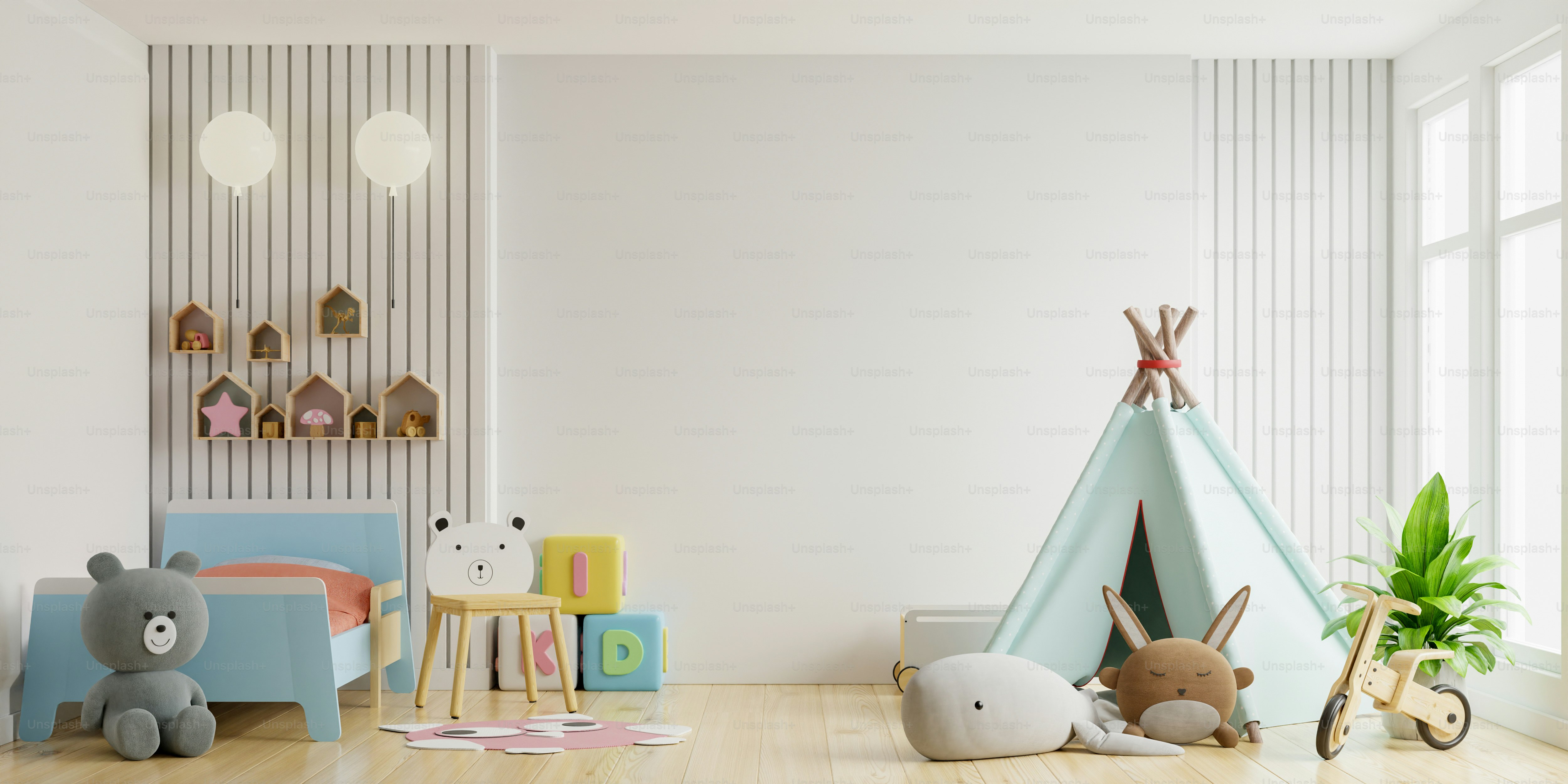 Close up of wooden baby toys